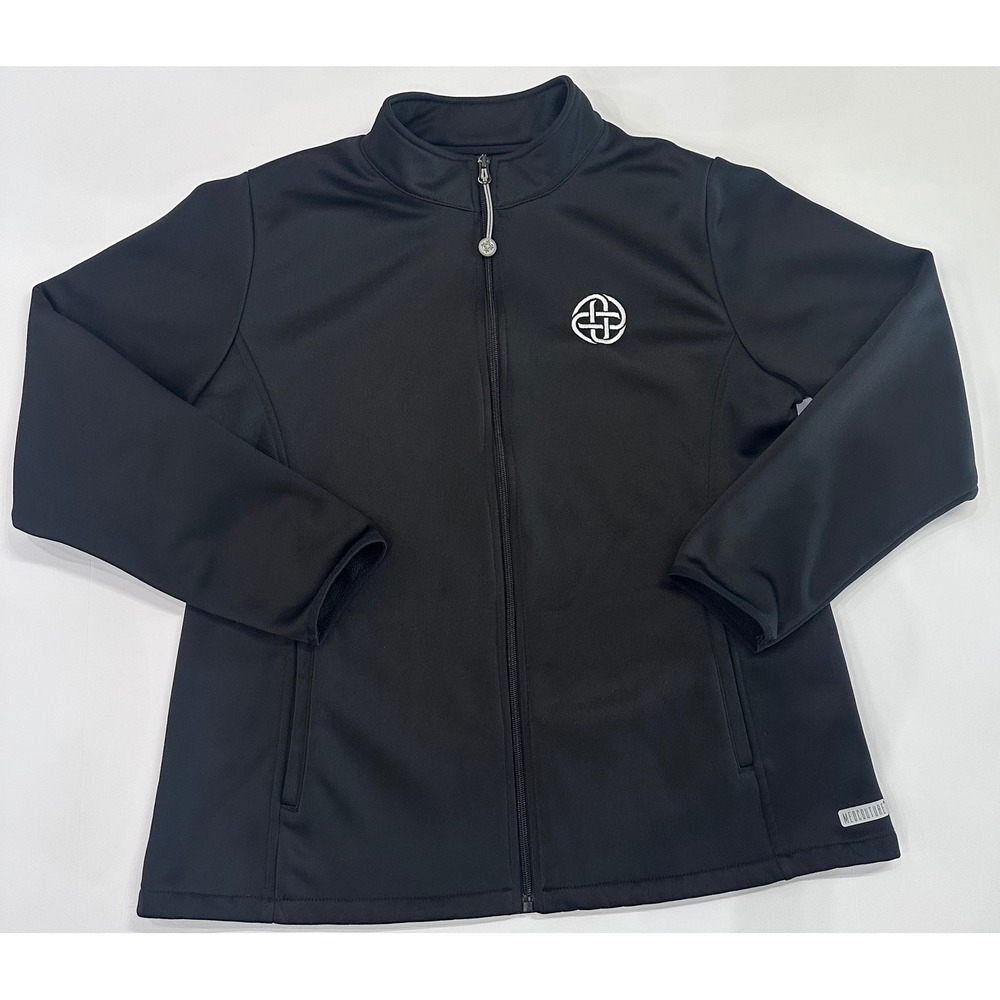 Med Couture Layers Womens Black Full Zip Fleece Lined Scrub Jacket MC8684 Large